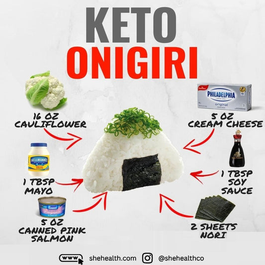 How to Make Delicious Keto Onigiri with Cauliflower, Cheese Cream, and Pink Salmon