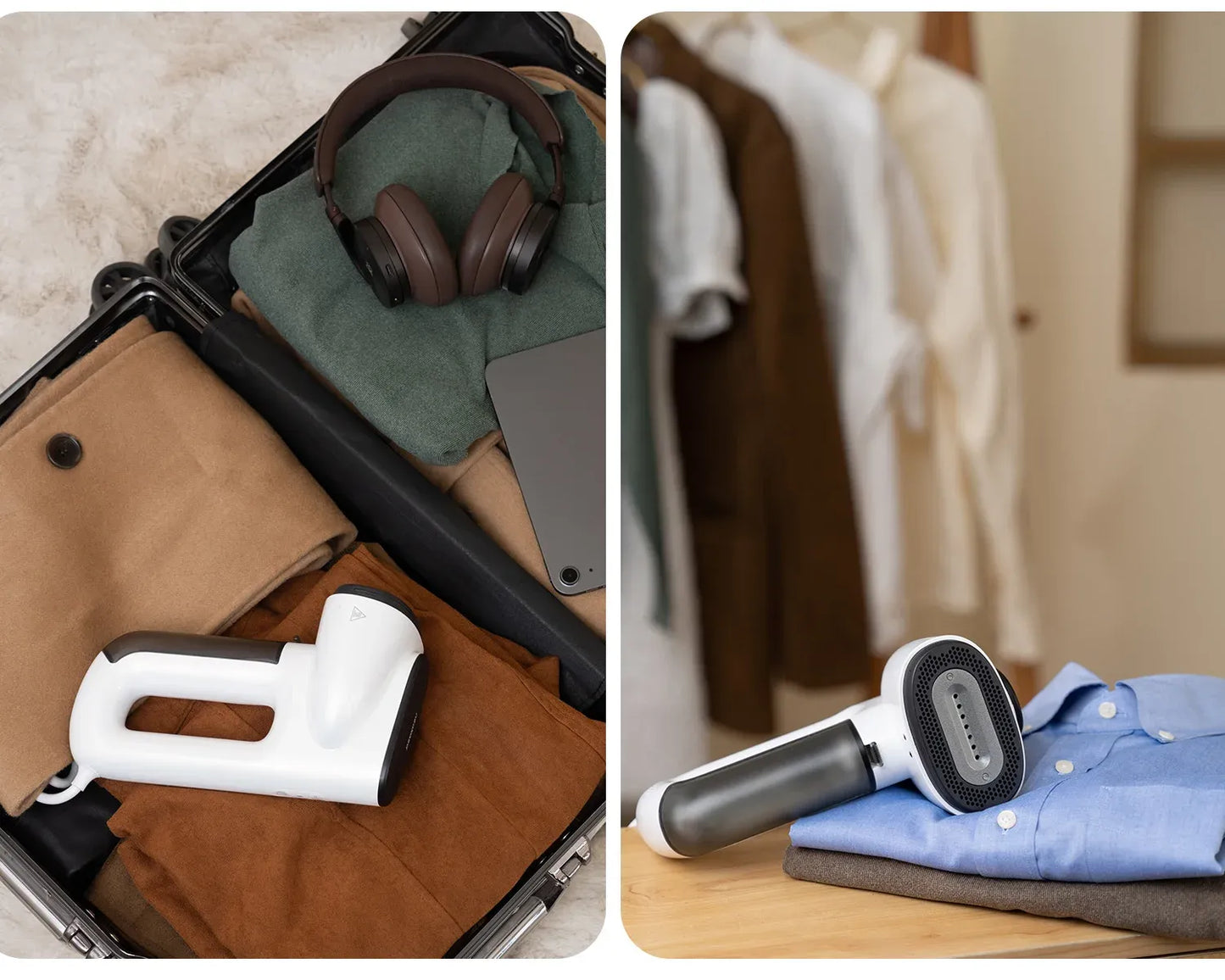 MagicPress Handheld Clothes Steamer with Suction – Wrinkle-Free in Seconds, Anywhere