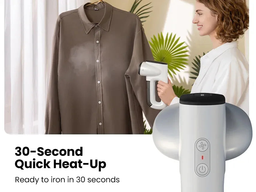 MagicPress Handheld Clothes Steamer with Suction – Wrinkle-Free in Seconds, Anywhere