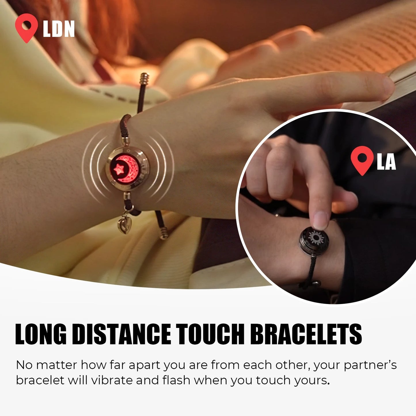 BondBeam™ Long Distance Touch Bracelets – Feel Their Touch From Anywhere