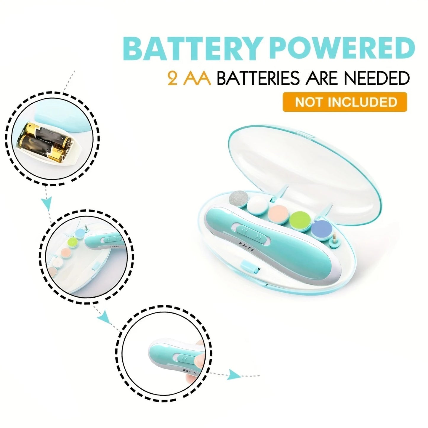 6-in-1 Electric Baby Nail Trimmer Sharpener – Trim Tiny Nails Without Tears